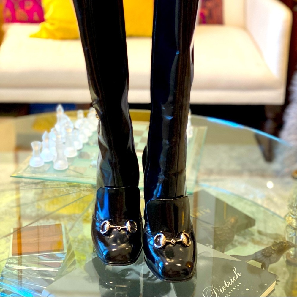 Gucci Tall Patent Leather Horsebit